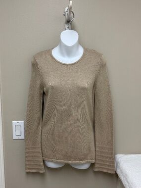 NEW! J.McLaughlin Alaya Sweater Long Sleeve Heathered Oatmeal Tan Solid XS $168